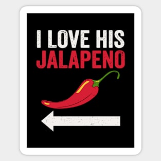 I Love His Jalapeno Cinco De Mayo Matching Couple Sticker